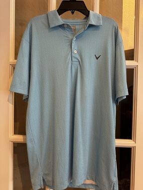 Callaway Light Blue Microdot Golf Polo